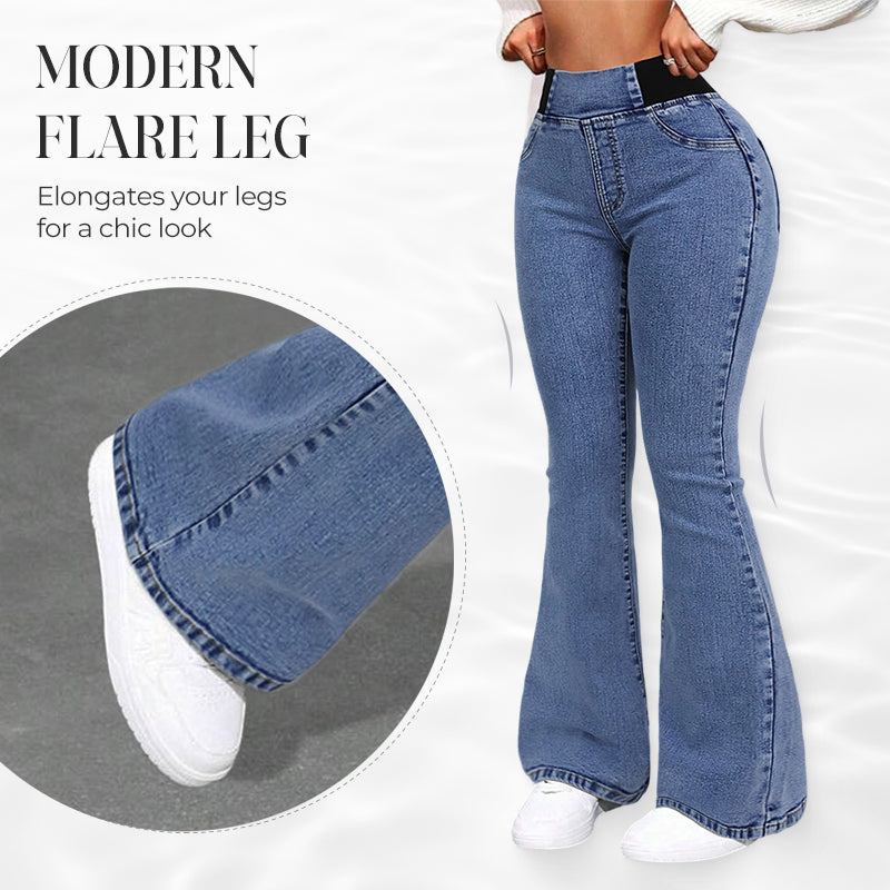 👖🔥 50% RABATT! Retro Flare Byxor – Hög Midja & Smickrande Passform