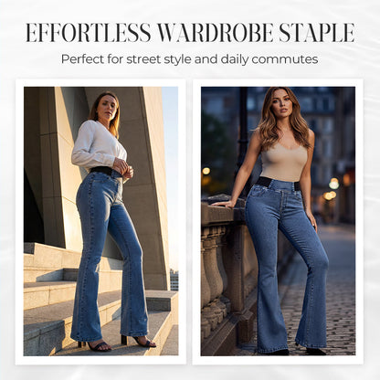 👖🔥 50% RABATT! Retro Flare Byxor – Hög Midja & Smickrande Passform