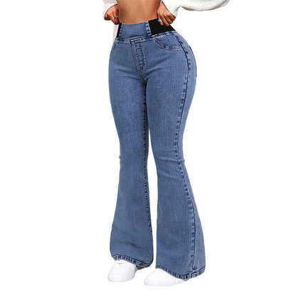 👖🔥 50% RABATT! Retro Flare Byxor – Hög Midja & Smickrande Passform