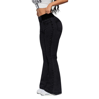 👖🔥 50% RABATT! Retro Flare Byxor – Hög Midja & Smickrande Passform