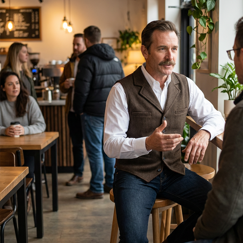 Slim Fit-väst för män, casual business