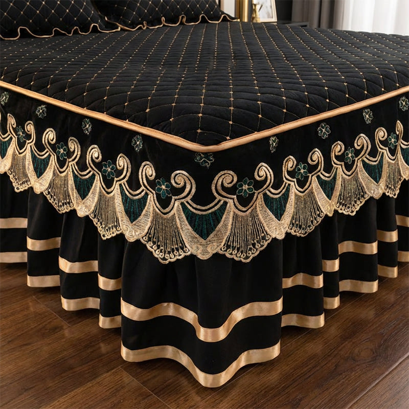 ⏳Begränsad tid 50 % rabatt⏰Ruffled Bed Sheet Skirt / Pillowcases🛏️