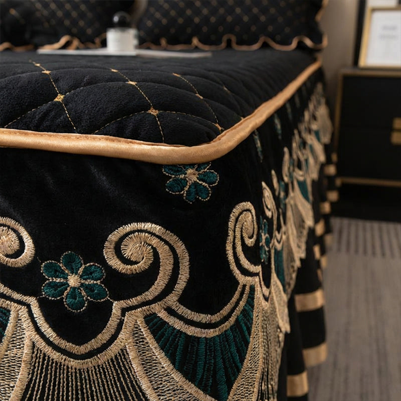 ⏳Begränsad tid 50 % rabatt⏰Ruffled Bed Sheet Skirt / Pillowcases🛏️
