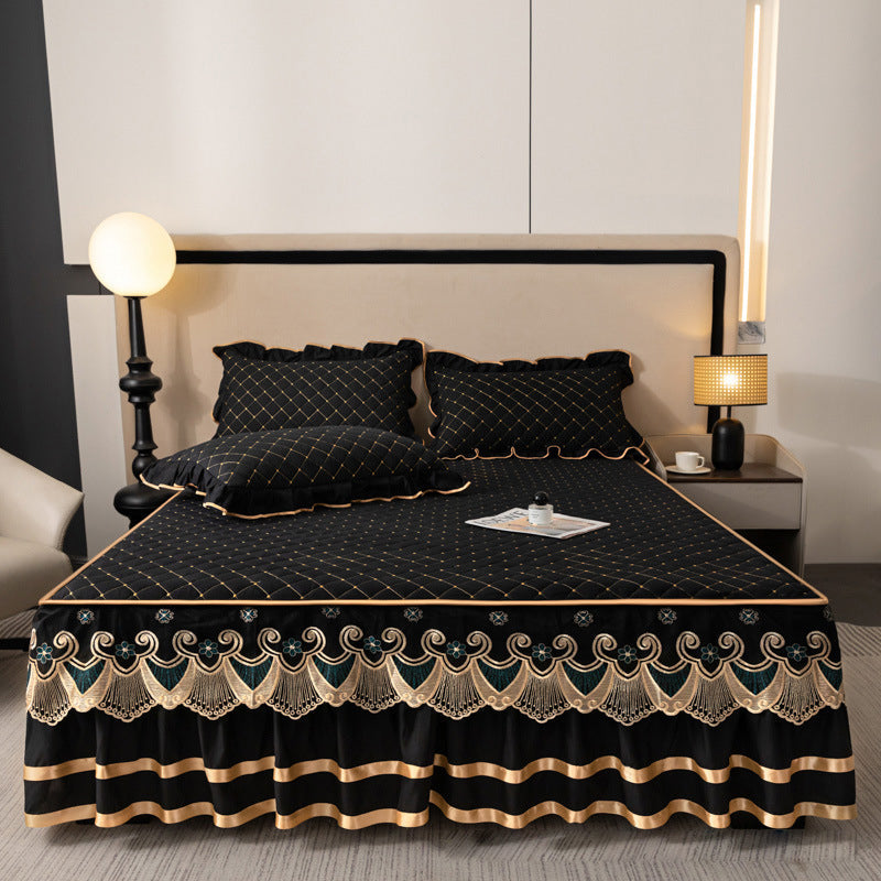 ⏳Begränsad tid 50 % rabatt⏰Ruffled Bed Sheet Skirt / Pillowcases🛏️