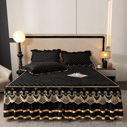⏳Begränsad tid 50 % rabatt⏰Ruffled Bed Sheet Skirt / Pillowcases🛏️
