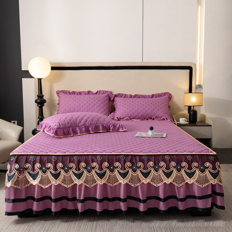 ⏳Begränsad tid 50 % rabatt⏰Ruffled Bed Sheet Skirt / Pillowcases🛏️