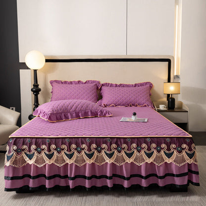 ⏳Begränsad tid 50 % rabatt⏰Ruffled Bed Sheet Skirt / Pillowcases🛏️