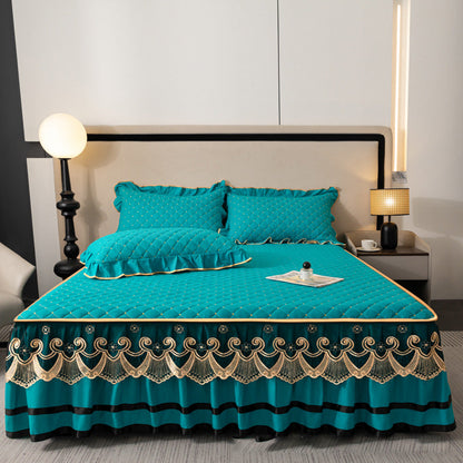 ⏳Begränsad tid 50 % rabatt⏰Ruffled Bed Sheet Skirt / Pillowcases🛏️
