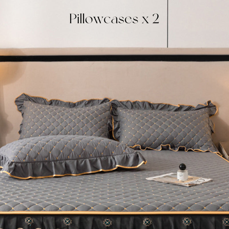 ⏳Begränsad tid 50 % rabatt⏰Ruffled Bed Sheet Skirt / Pillowcases🛏️