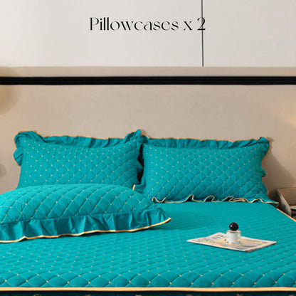 ⏳Begränsad tid 50 % rabatt⏰Ruffled Bed Sheet Skirt / Pillowcases🛏️