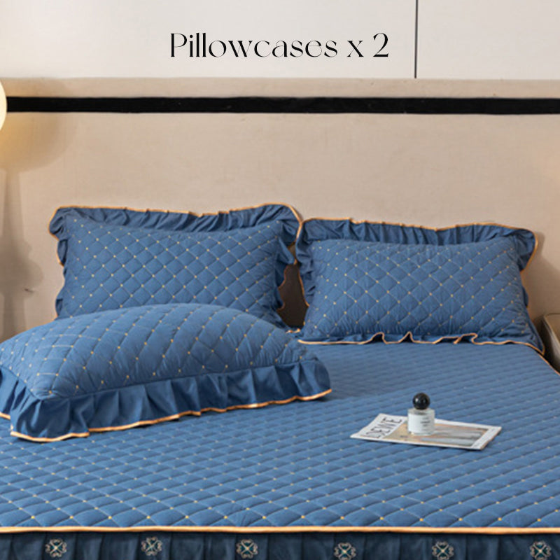 ⏳Begränsad tid 50 % rabatt⏰Ruffled Bed Sheet Skirt / Pillowcases🛏️