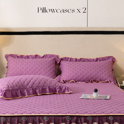 ⏳Begränsad tid 50 % rabatt⏰Ruffled Bed Sheet Skirt / Pillowcases🛏️