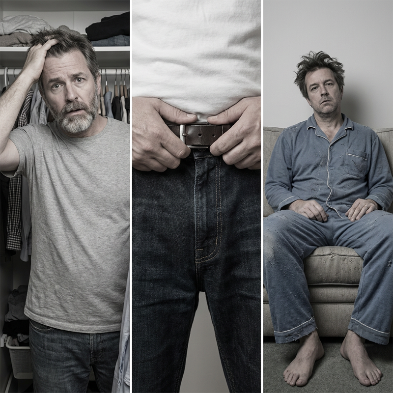 🌿👬Herrset med grafiskt tryck, tröja och byxor