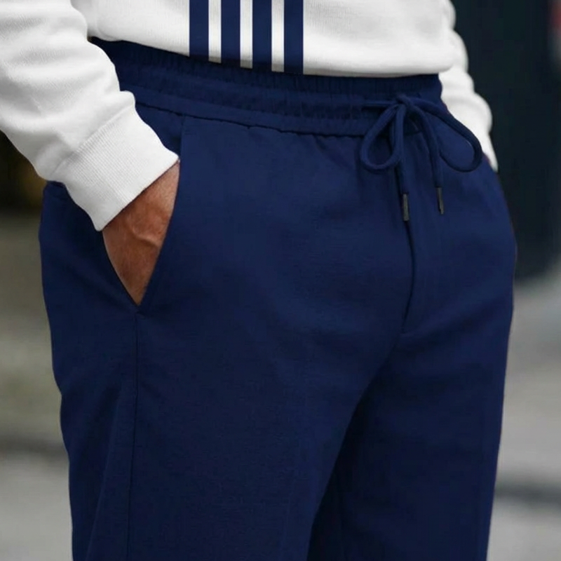 🌿👬Herrset med grafiskt tryck, tröja och byxor