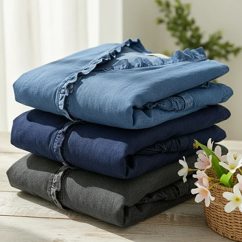 🔥📢 50 % RABATT!! 💃 Ruffleblus för damer – romantisk V-ringning, asymmetrisk fåll och andningsbart tyg ✨