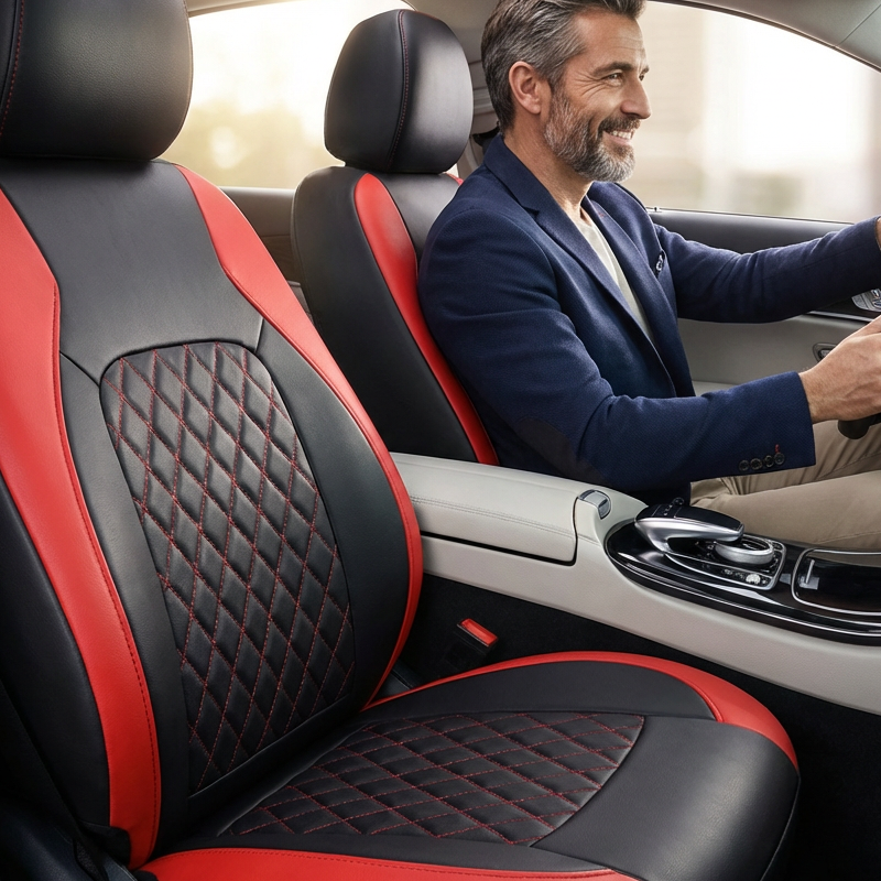 🎁Tidsbegränsat erbjudande🚗9-delars universellt passande lädersätesöverdragsset