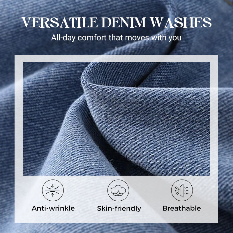 Bågbroderade jeans med hög midja och raka ben