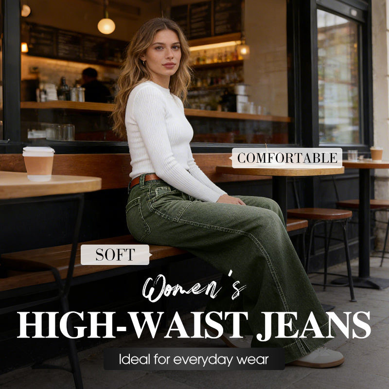 👖Nyhet – Heta rea – 56 % RABATT🔥🥳Över 50 000 sålda!💥Högmidjade jeans med vida ben för kvinnor