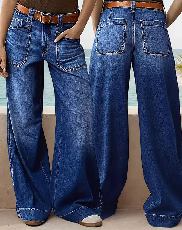 👖Nyhet – Heta rea – 56 % RABATT🔥🥳Över 50 000 sålda!💥Högmidjade jeans med vida ben för kvinnor