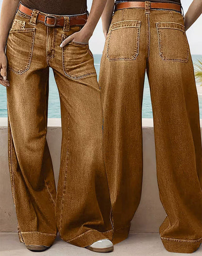 👖Nyhet – Heta rea – 56 % RABATT🔥🥳Över 50 000 sålda!💥Högmidjade jeans med vida ben för kvinnor