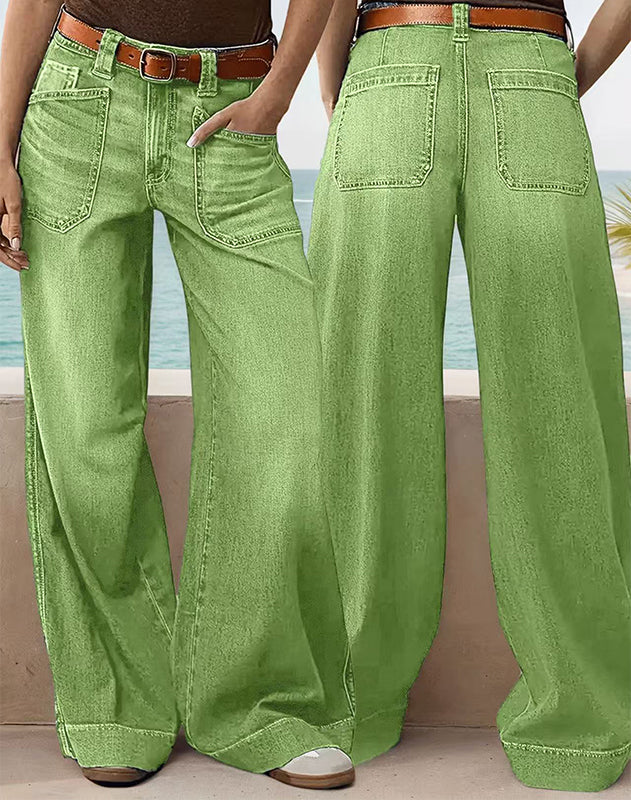 👖Nyhet – Heta rea – 56 % RABATT🔥🥳Över 50 000 sålda!💥Högmidjade jeans med vida ben för kvinnor
