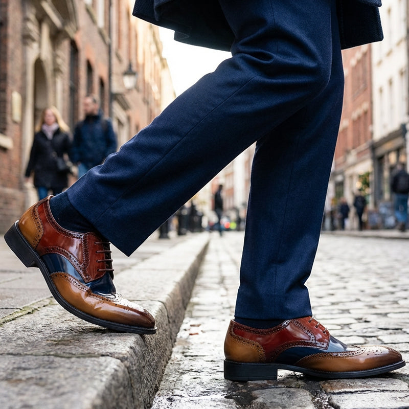 Klassiska oxfordskor med vinge för män