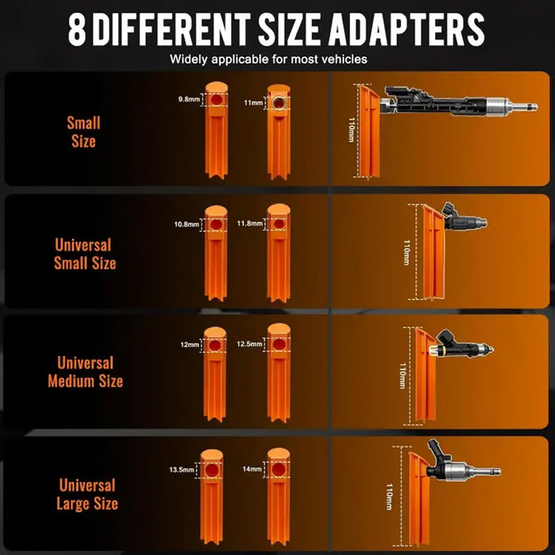 Professionellt verktyg för testning och rengöring av bränsleinsprutare med 4 lägen
