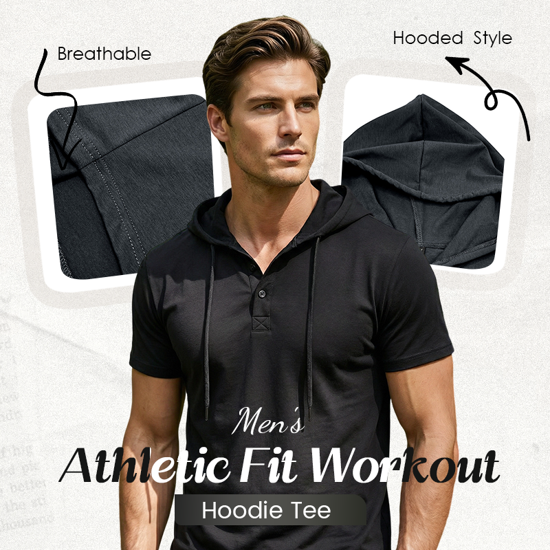 Athletic Fit Workout Hoodie Tee för män