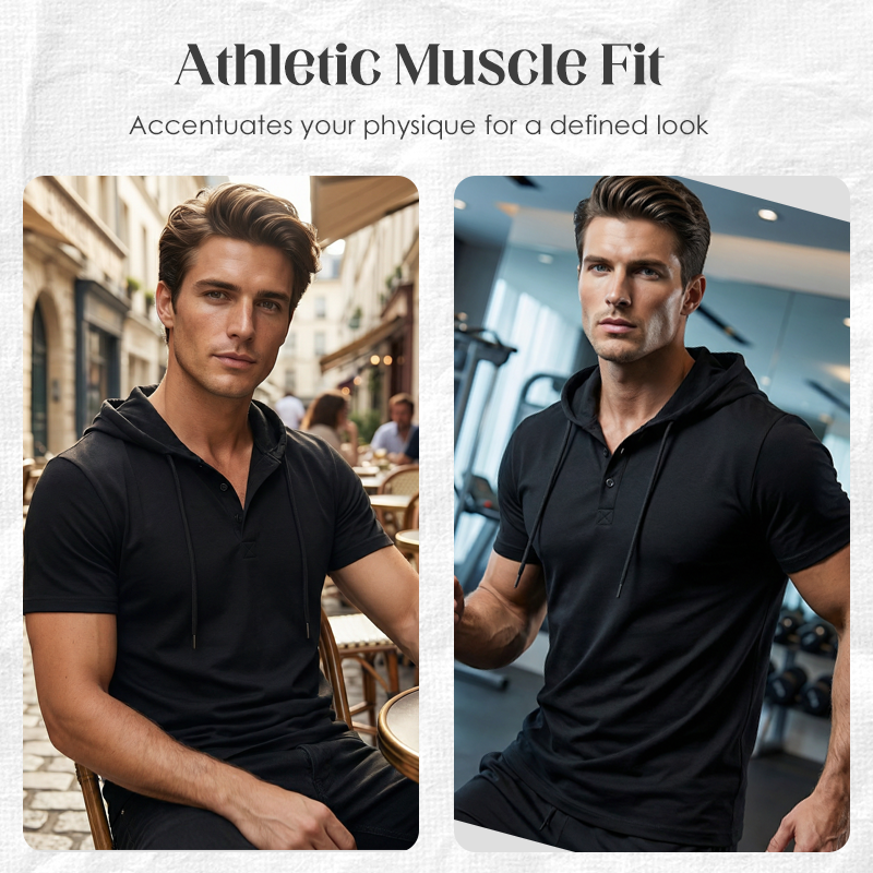 Athletic Fit Workout Hoodie Tee för män