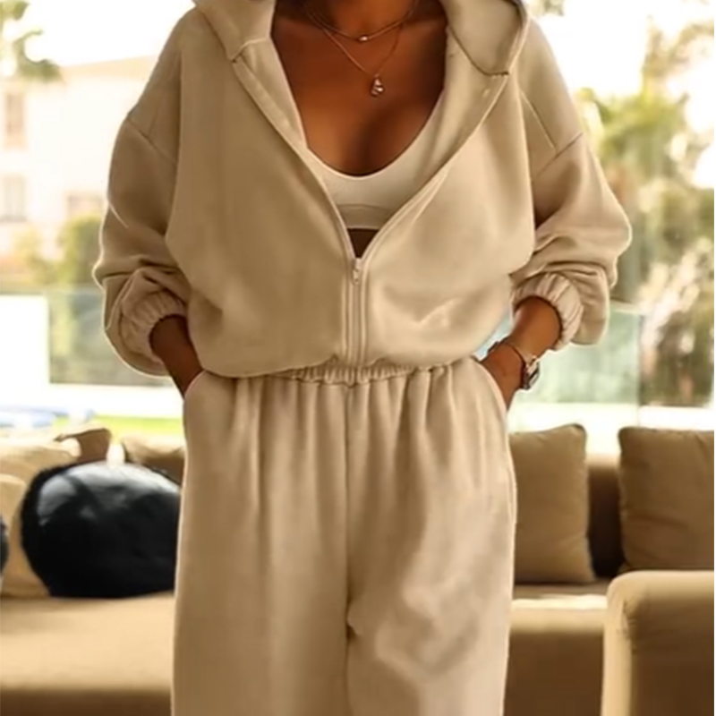 👚 60% RABATT! 🔥 Casual Jumpsuit med Huva för Damer – Mjukt Tyg, Avslappnad Passform & Fickor 🩳
