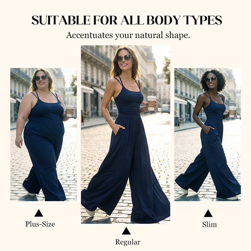 👗Nyhet 50 % RABATT🔥Casual jumpsuit med spaghettiband för damer