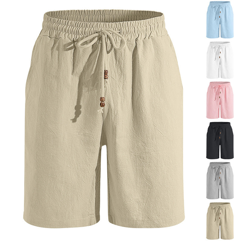 Enfärgade strandshorts med lös passform för män