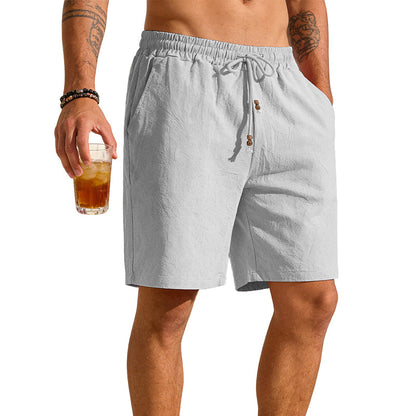 Enfärgade strandshorts med lös passform för män
