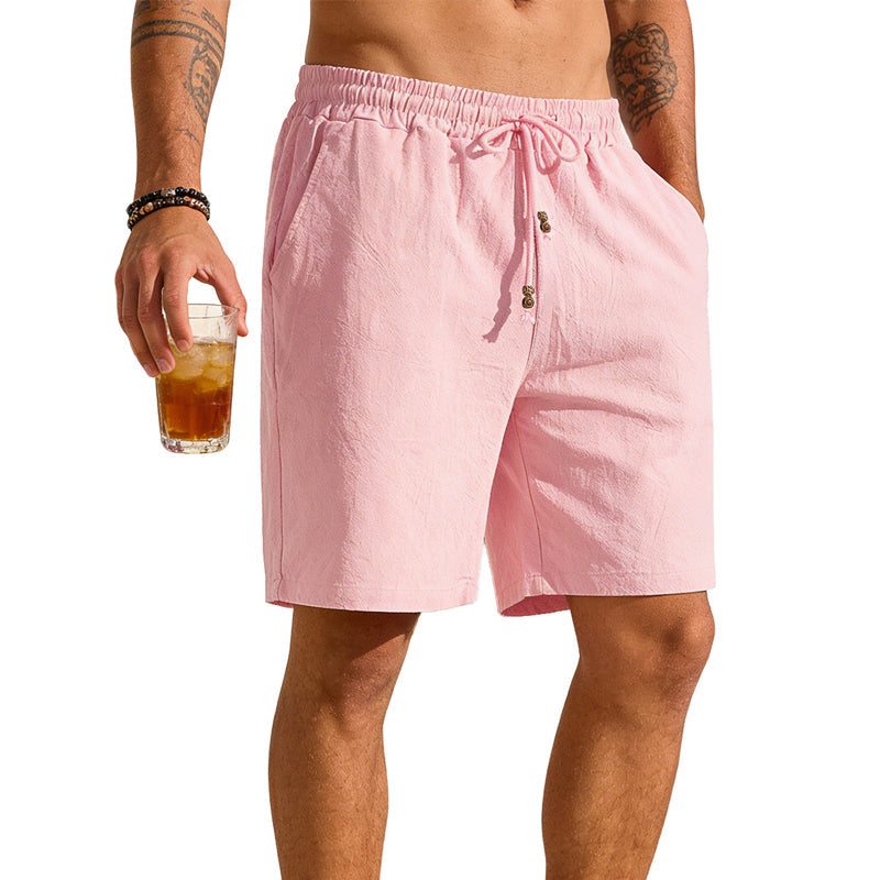 Enfärgade strandshorts med lös passform för män