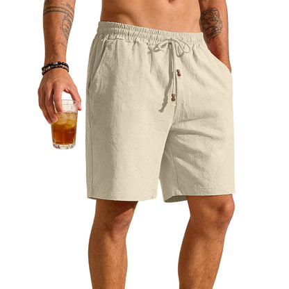 Enfärgade strandshorts med lös passform för män