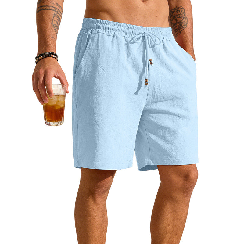 Enfärgade strandshorts med lös passform för män