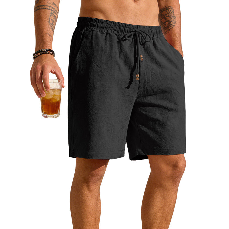 Enfärgade strandshorts med lös passform för män