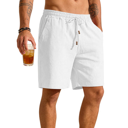 Enfärgade strandshorts med lös passform för män