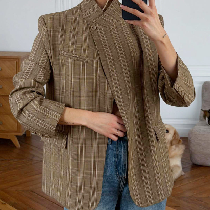 Women's Trendy Asymmetrical Collar Blazer