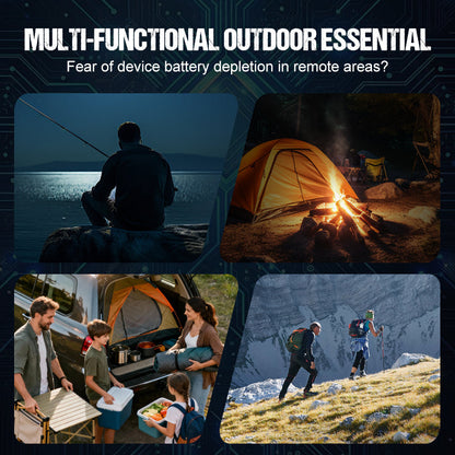 📢📢50 % RABATT!! ⏰Multifunktionell nödladdare med vev och radio