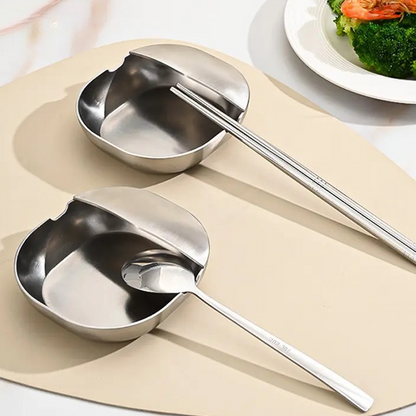 🥄 50% RABATT!✨Skedstöd i Rostfritt Stål – Stabil U-form, Droppskydd & Lättstädad!
