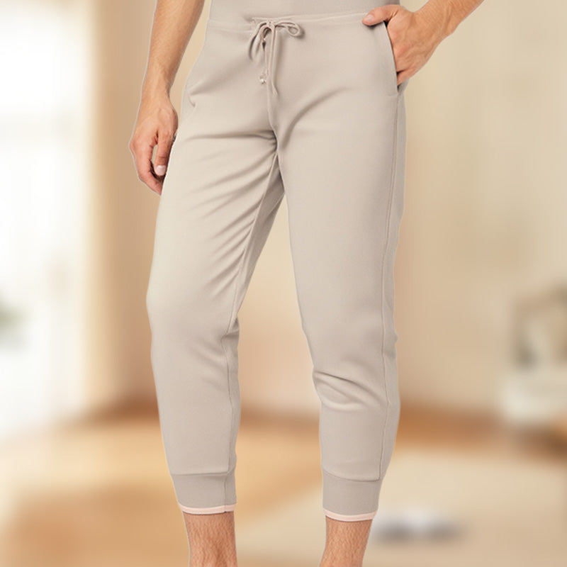 Joggingbyxor med hög midja och smal passform, dragsko och fickor