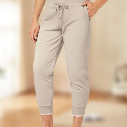 Joggingbyxor med hög midja och smal passform, dragsko och fickor