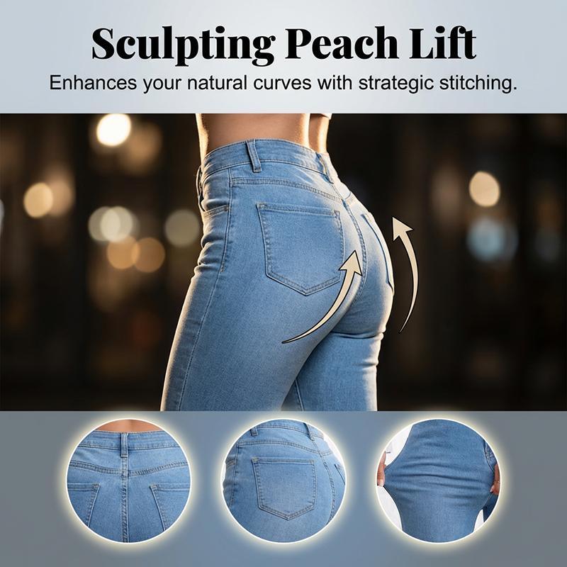 👖 60% RABATT! 💙 Högmidjade Utsvängda Stretchjeans för Kvinnor – Bekväm Passform, Retro Stil & Stretchigt Tyg 🌸