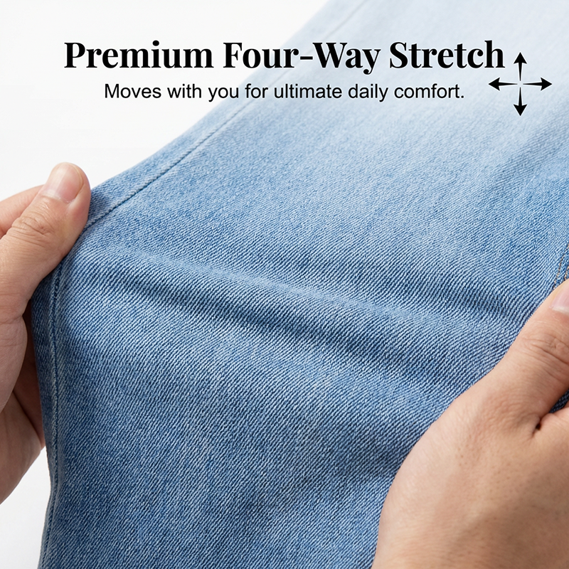 👖 60% RABATT! 💙 Högmidjade Utsvängda Stretchjeans för Kvinnor – Bekväm Passform, Retro Stil & Stretchigt Tyg 🌸