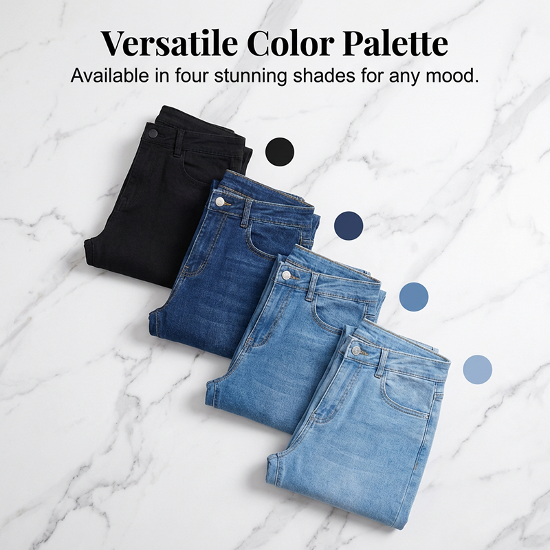 👖 60% RABATT! 💙 Högmidjade Utsvängda Stretchjeans för Kvinnor – Bekväm Passform, Retro Stil & Stretchigt Tyg 🌸