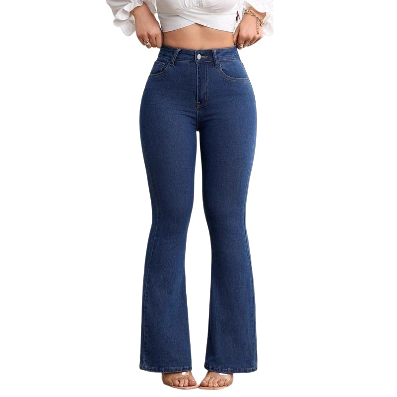 👖 60% RABATT! 💙 Högmidjade Utsvängda Stretchjeans för Kvinnor – Bekväm Passform, Retro Stil & Stretchigt Tyg 🌸