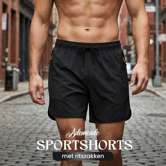🩳 50% RABATT! ⚡ Andningsbara Sportbyxor med Dragkedjeförsedda Fickor – Lätta, Bekväma & Perfekta För Träning & Fritid 🏃‍♂️