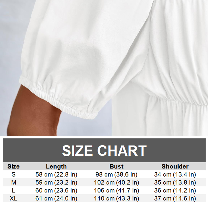 👚 60% RABATT 🌸 | Top med Puffärmar, Smock & Peplum – Romantisk & Mångsidig