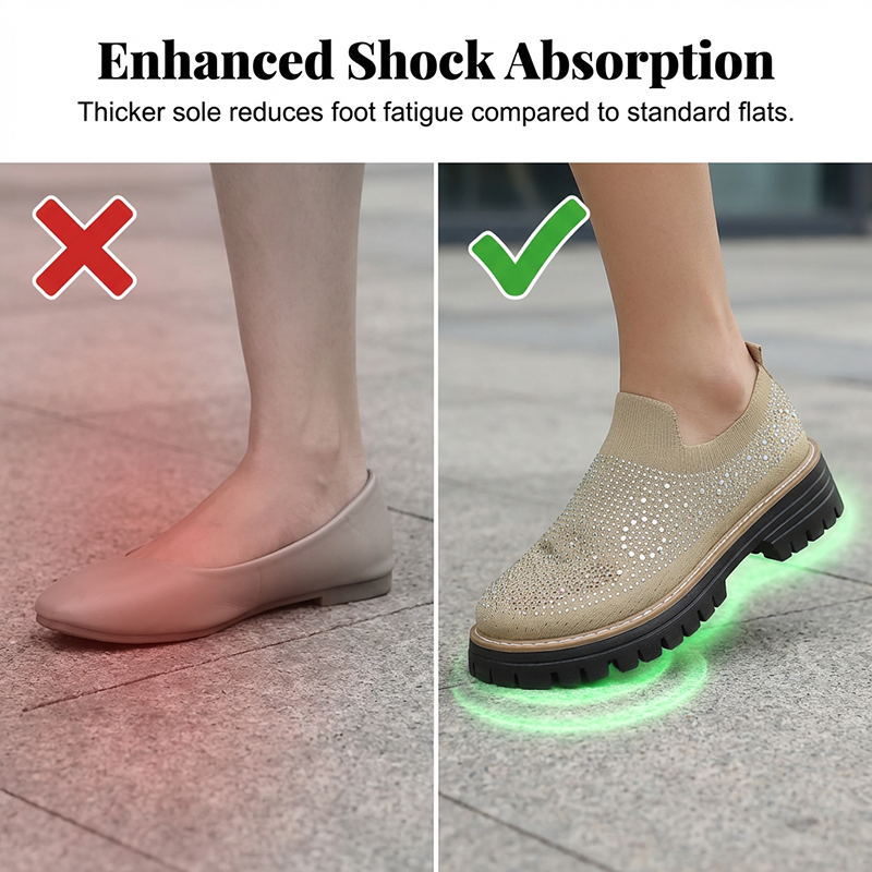 Loafers för damer med strass och glittrande detaljer